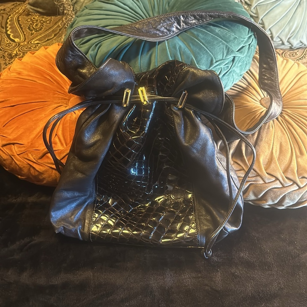 Soft Brown Leather With Pattern Leather Crocodile… - image 7